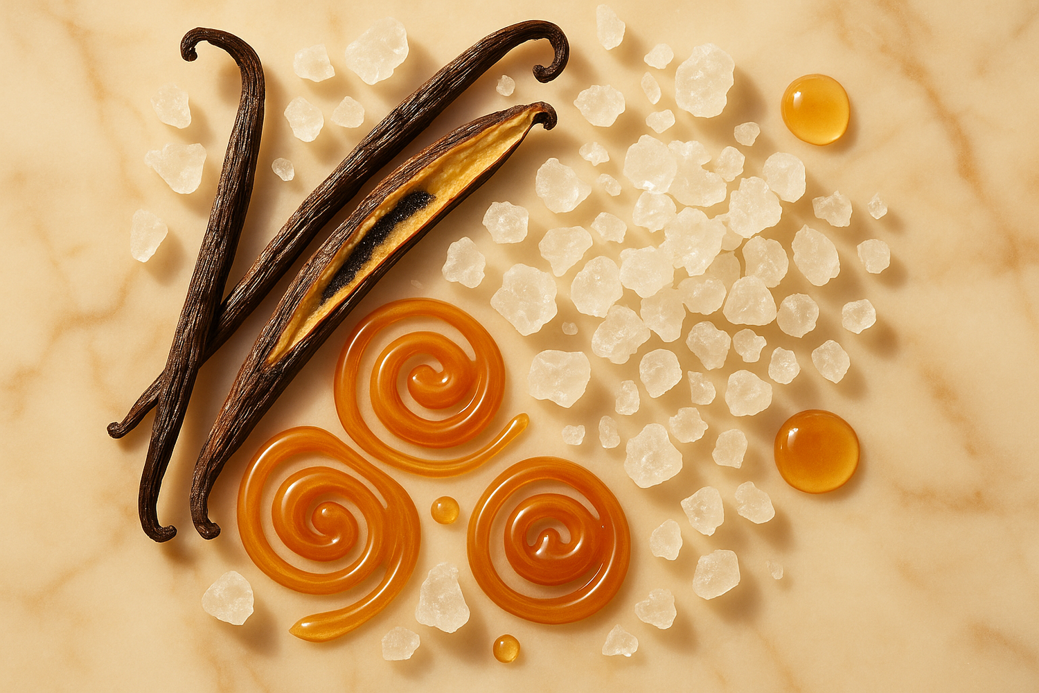 Give ingredient image - As it settles, creamy vanilla and musk melt into sweet gourmand notes. It lingers like a comforting embrace indulgent, lasting, unforgettable