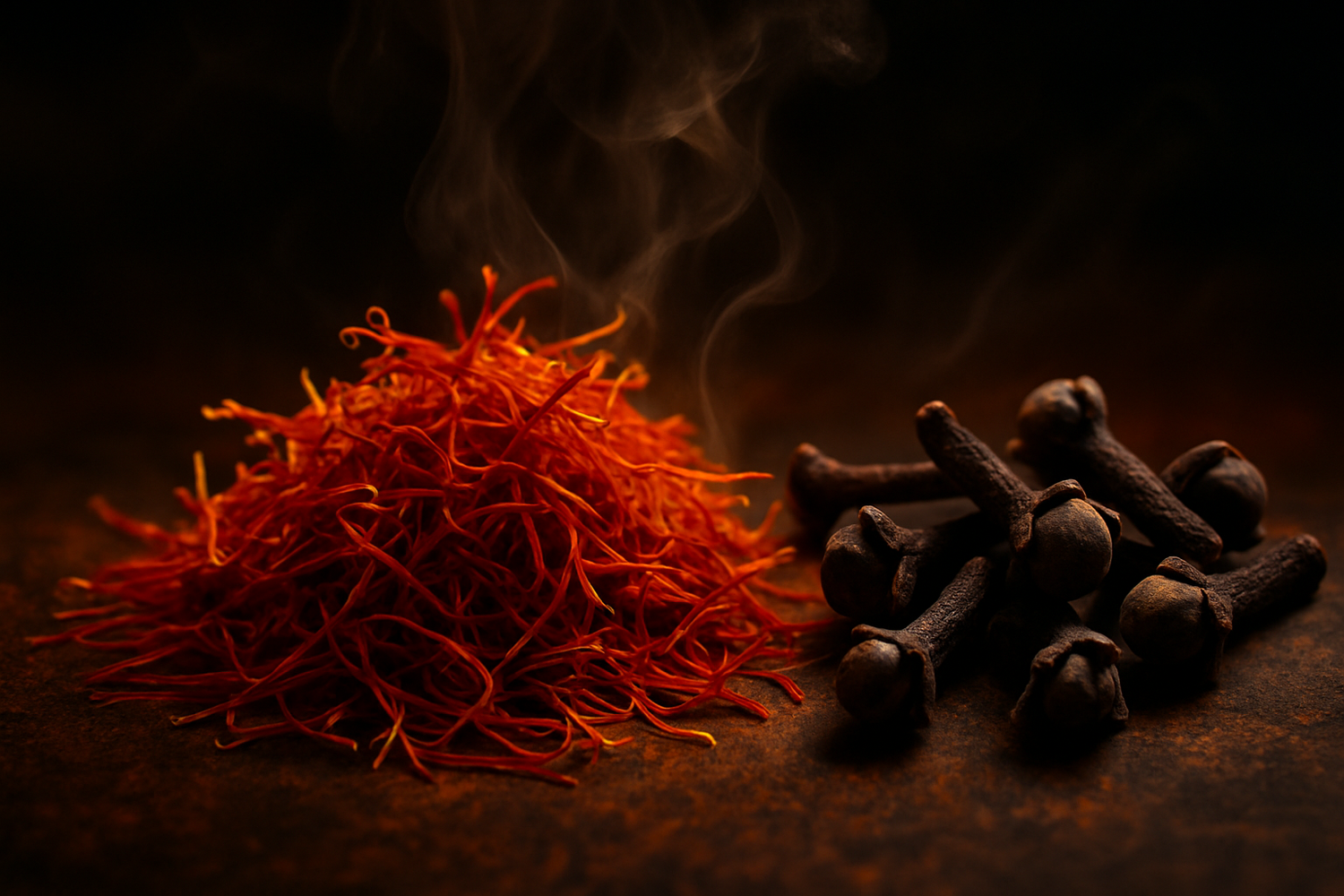 Give ingredient image - The first spark is bold saffron and clove rise with warmth and spice. It feels like the start of a powerful moment, rich and full of depth